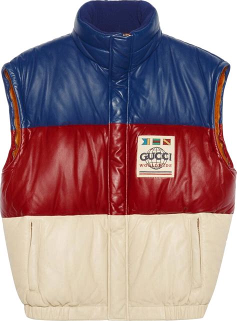 gucci red white and blue jacket|Gucci puffer jacket men's.